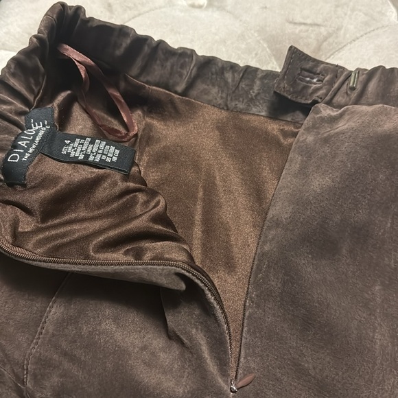 100% suede brown fully lined maxi skirt - Picture 6 of 6